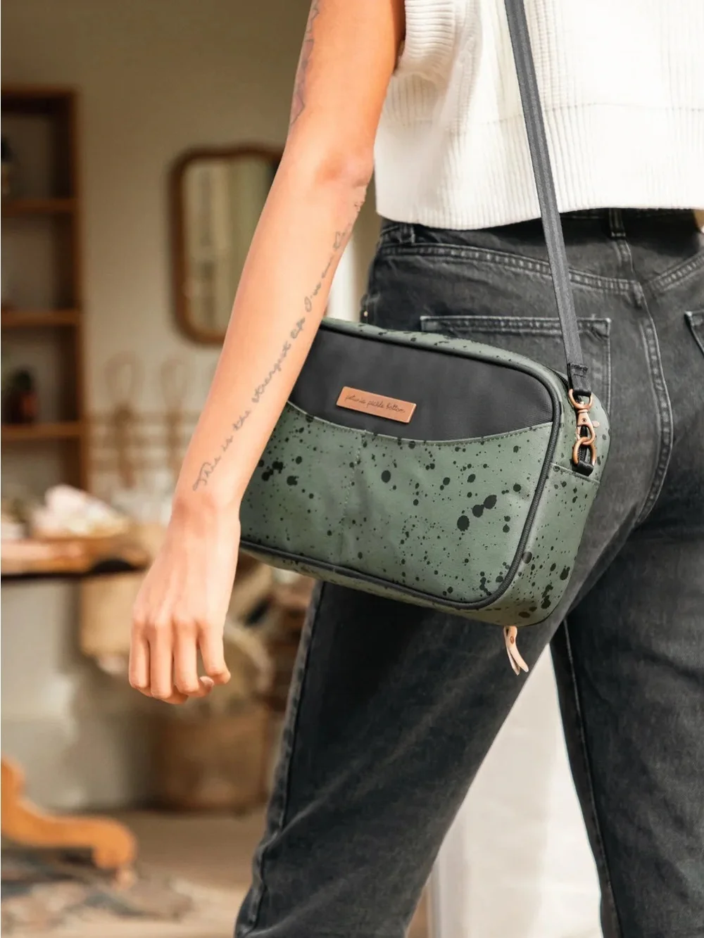 Petunia Pickle Bottom Companion Clutch - Olive Ink Blot